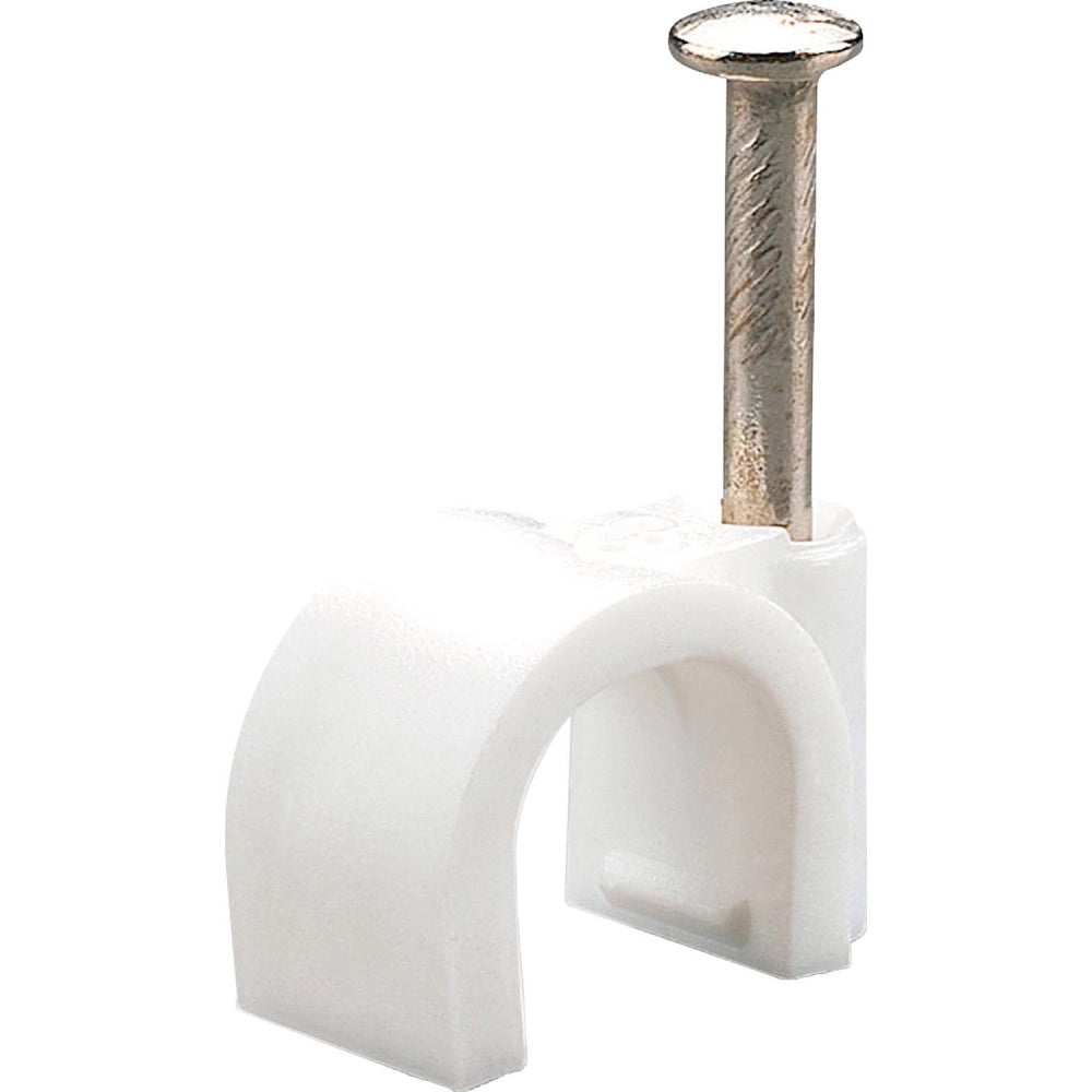 Trade Shop - Fissacavi Con Chiodo In Acciaio Da 6 A 12 Mm Confezione Da 100pz Colore Bianco -    -16 Mm   -