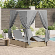 Lettino da sole doppio Grigio 205 x 129 x 200 cm polyrattan 3376130
