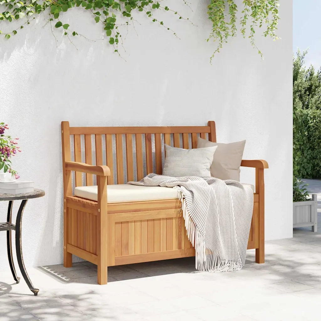 vidaXL Panca da Giardino con Contenitore Marrone 114 x 60 x 90 cm