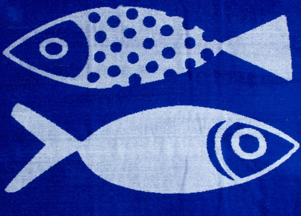 Telo Mare Jacquard Spugna Asciugamano Spiaggia Disegno Lipari