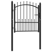 Cancello per Recinzione con Punte in Acciaio 100x100 cm Nerocod mxl 129504