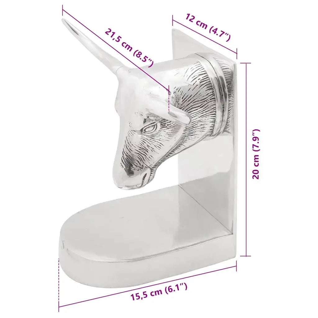 Fermalibri 2 pz Argento 21,5 x 15,5 x 20 cm Alluminio CFW3196827