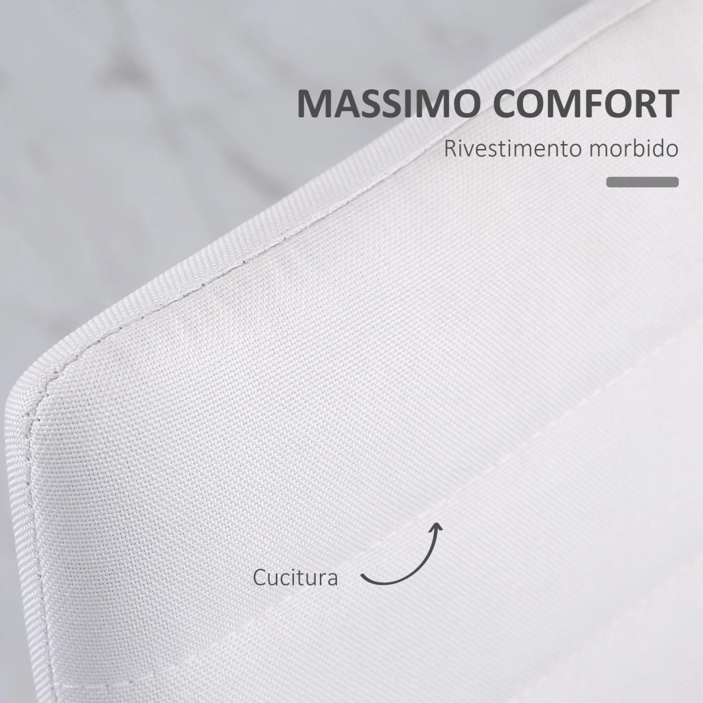 Set 4 Sedie Imbottite da Pranzo ¨C Zephmum ¨C Bianco, Metallo, Tessuto