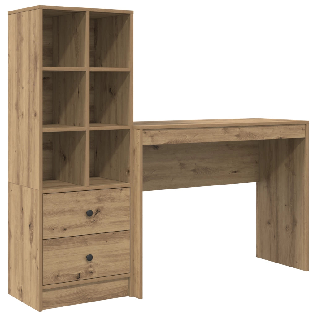 Scrivania con archiviazione Rovere artigianale Legno ingegnerizzato