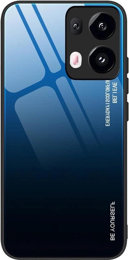 Hoesje per Oppo Reno13 Pro 5G, Schermo resistente allo shock 9H, vetro resistente all'abrasione, colori vari, blu, copertura protettiva.