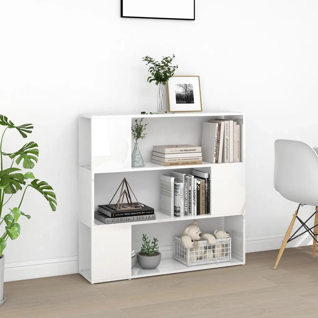 Libreria/Divisorio Bianco Lucido 100x24x94 cm 809185