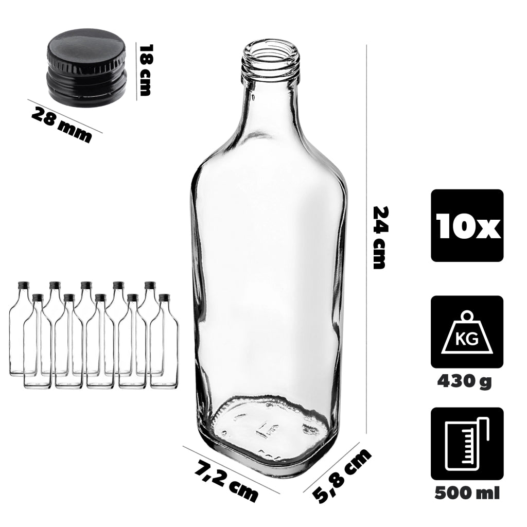 KADAX Butelka WHISKY500 500ml pakiet 10szt z zakrę