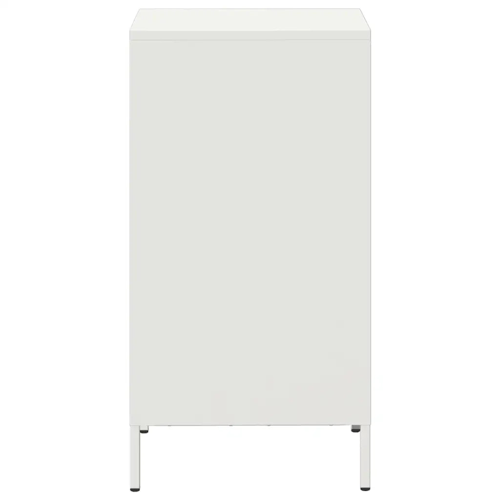 Credenza Bianca 35x39x73,5 cm in Acciaio Laminato a Freddo