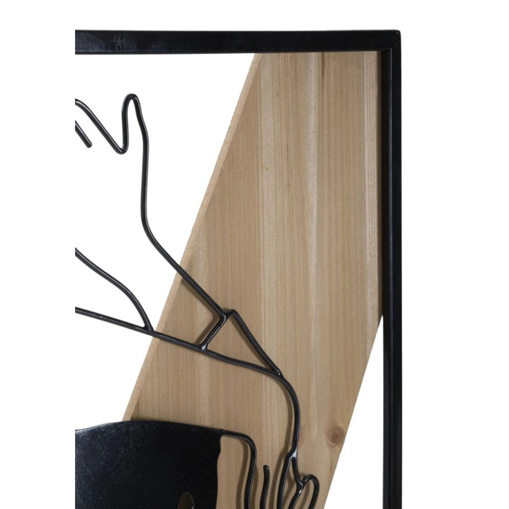 Decorazione in Metallo e Legno Corpi 8, Marrone, Metallo, 50x2x90 cm