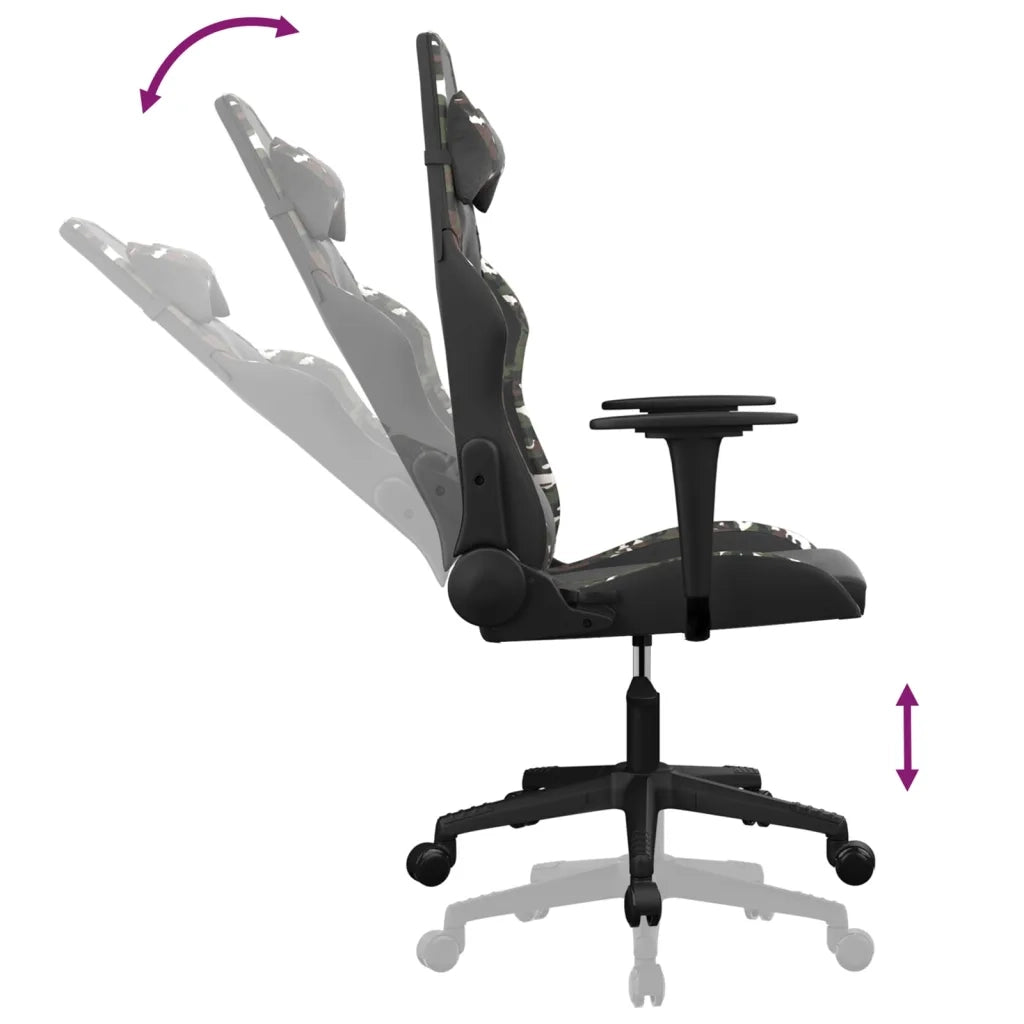 Sedia da Gaming | Sedia da e-sports Nero e Mimetico in Similpelle