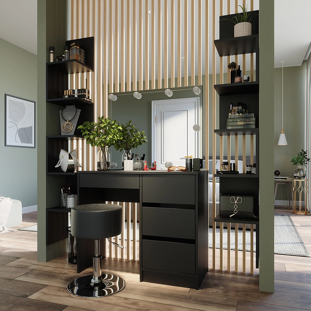 Scaffale ad angolo Paolo Nero 28 x 175.4 cm Set di 2 Vicco