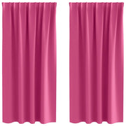 Tende Oscuranti | Tende Blackout con Anelli 2 pz Rosa Vivo 175 x 140 cm