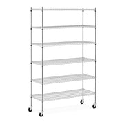 Scaffalatura metallica per carichi pesanti 120 x 45 x 190 cm portata 90 kg 4 ruote autoportante senza viti 14_0005155