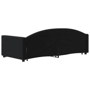 Divano Letto Estraibile con Cassetti Nero 90x190 cm in Velluto 3197364