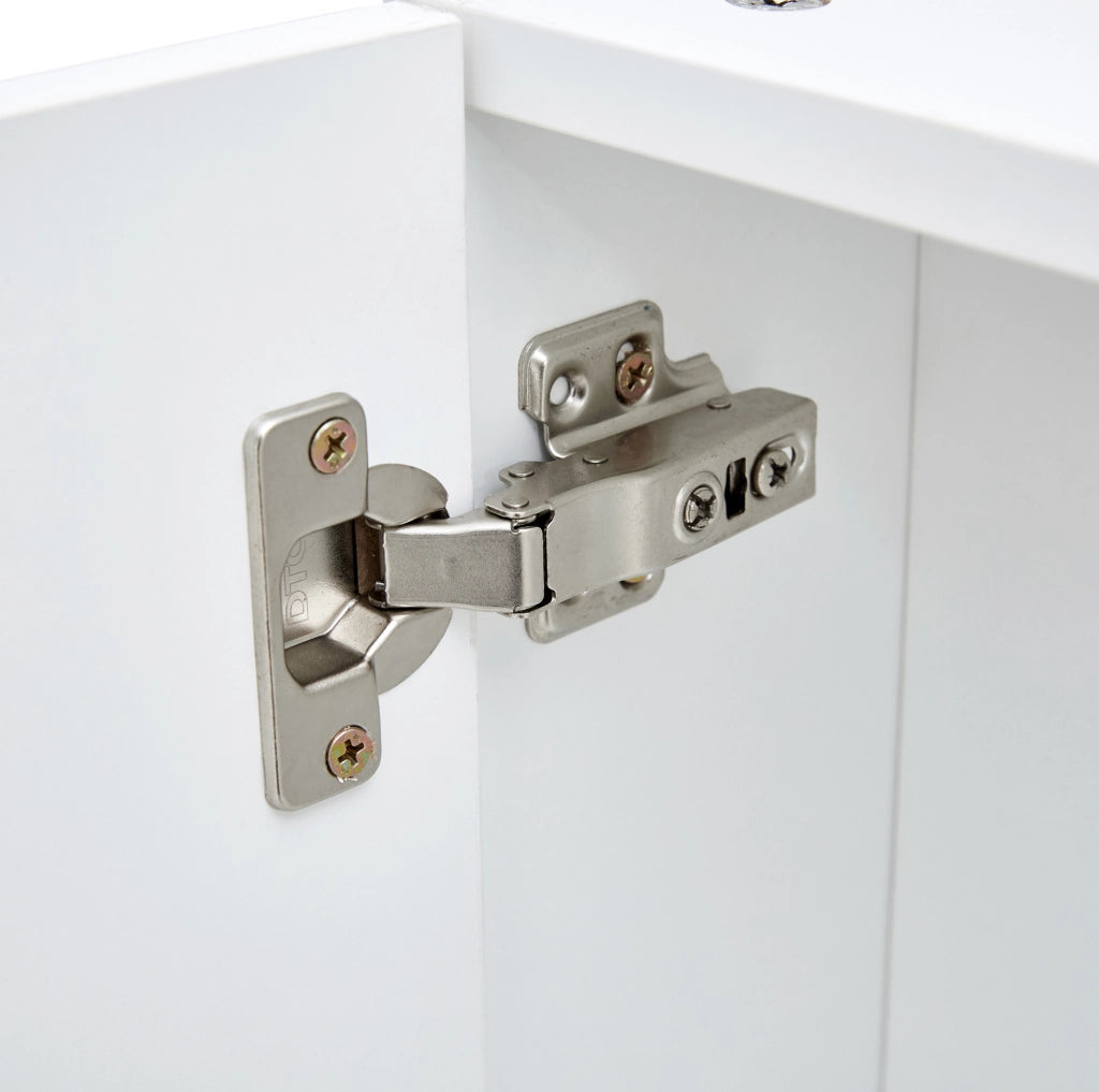 Armadio Specchiera da Parete 55×56 cm con Specchio di Sicurezza e Ripiani Interni, Bianco, per Bagno e Trucco
