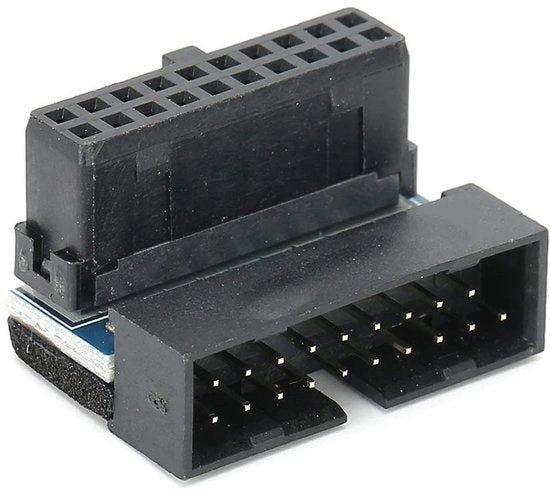 Adattatore USB 3.0 - 19-pini Mannello a Femmina - Formato Compattibile - Connettori a 90 Gradi - Materiale di Alta Qualità - Adatto per...
