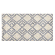 Tappeto beige e grigio 80 x 150 cm cotone fatto a mano motivo geometrico soggiorno camera da letto