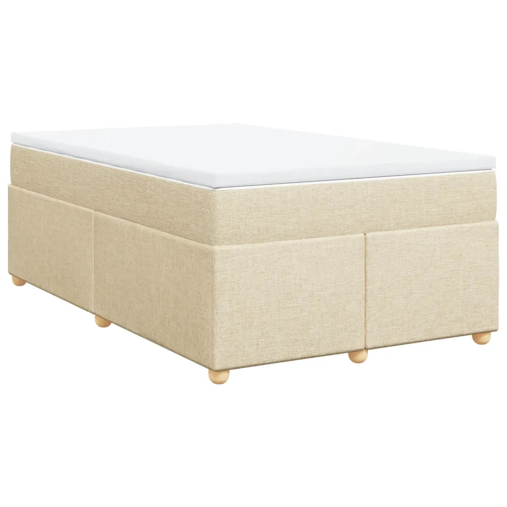 Giroletto a Molle con Materasso Crema 120x200 cm in Tessuto