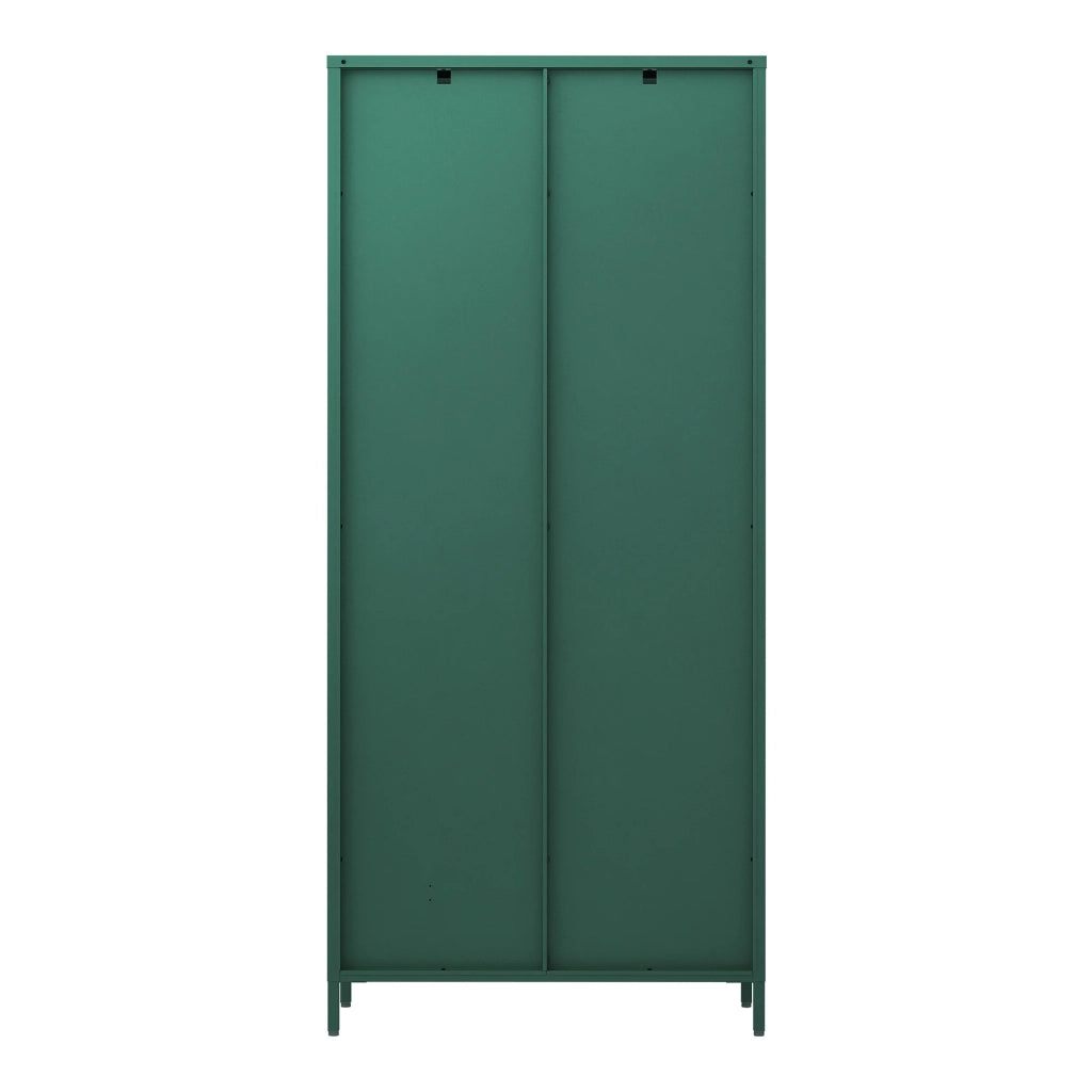 Mobiletto/scaffale in acciaio e vetro con ante in vetro 180 x 80 x 35 cm verde abete 03_0008938