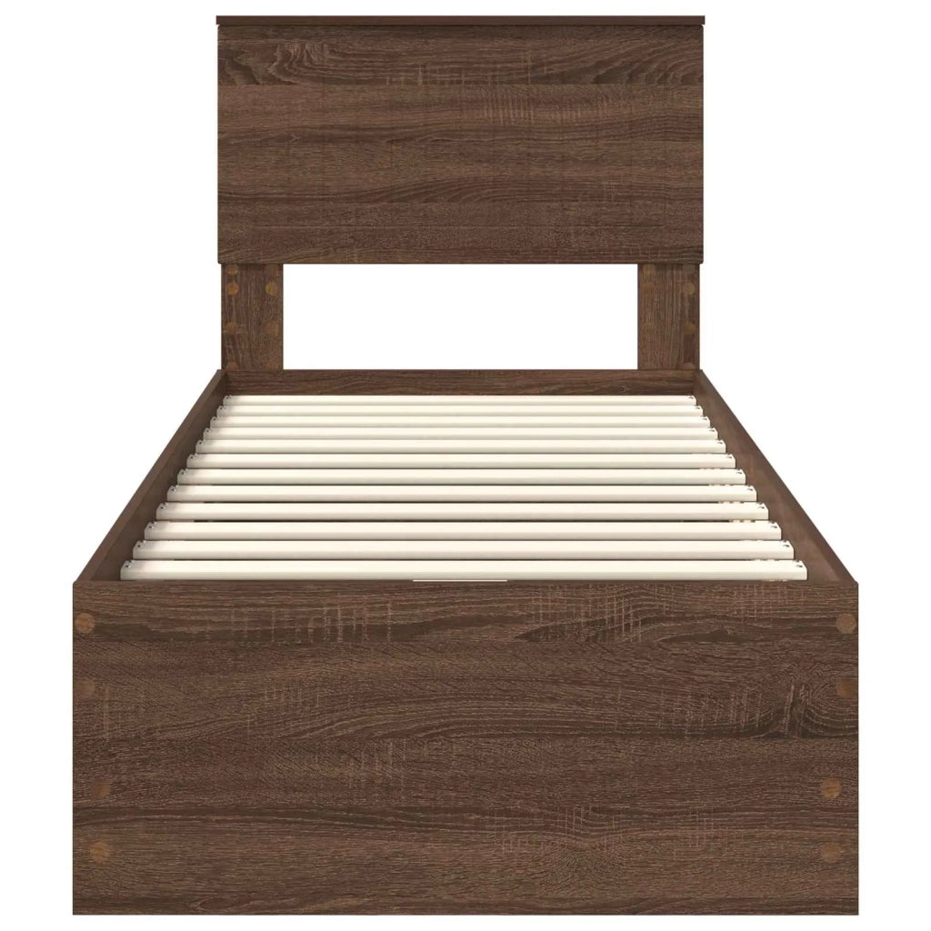 Struttura del letto con cassetto Rovere Marrone 75 x 190 cm