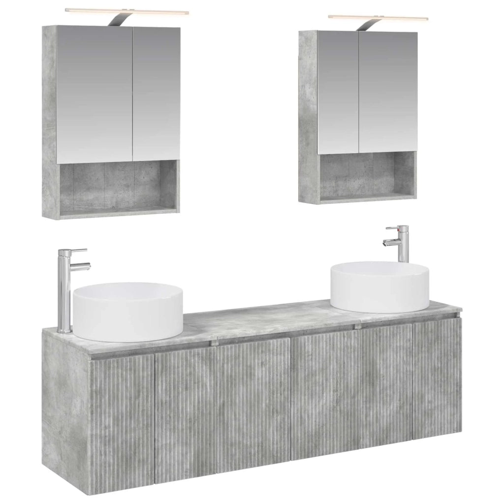 Set di Armadi da Bagno 5 pcs Grigio Cemento 3406562