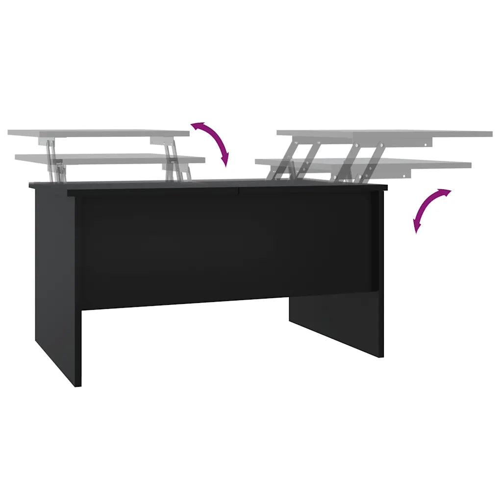 Tavolino da Salotto Nero 80x50x42,5 cm in Legno Multistrato cod mxl 10178