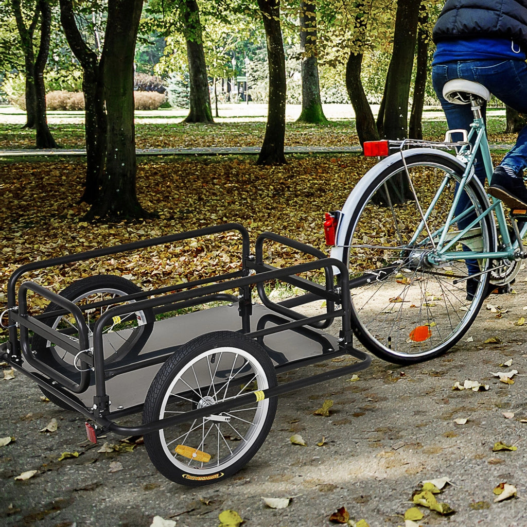 Rimorchio per bicicletta ¨C Zephmum ¨C Nero acciaio 139x71.5x49 cm