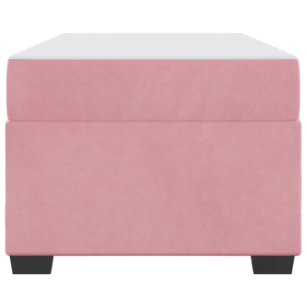 Struttura del letto con materasso Rosa 90 x 200 cm Tessuto