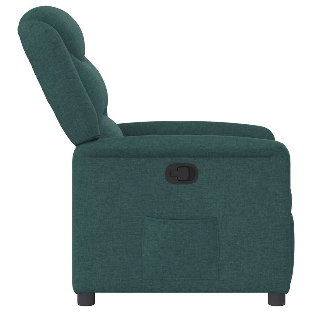 Poltrona Reclinabile in Tessuto Verde Scuro