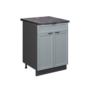 Mobiletto base per cucina Fame-Line Blu-grigio chiaro/Antracite 60 cm con cassetto, PL Antracite Vicco
