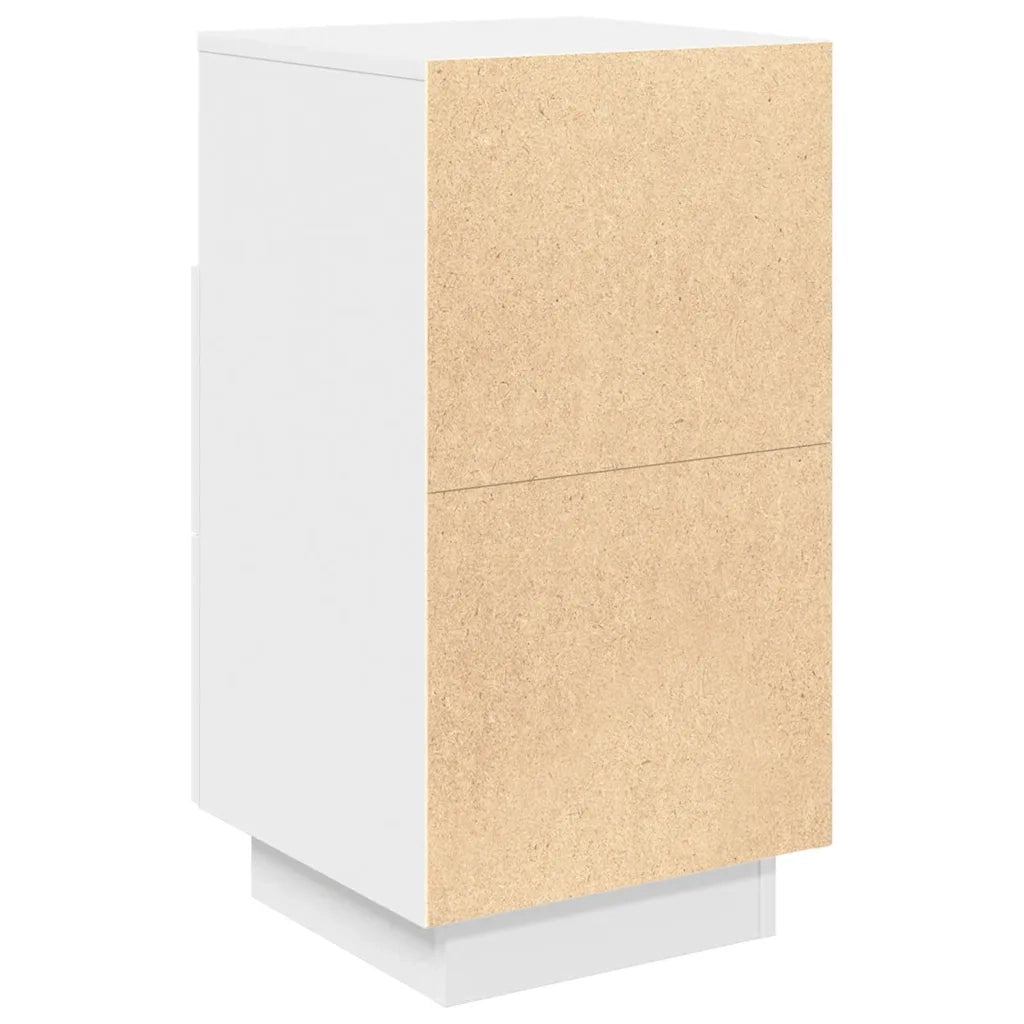 Comodini 2 pz con 2 Cassetti-Set di 2 Tavolino da notte Bianchi 36x36x68 cm