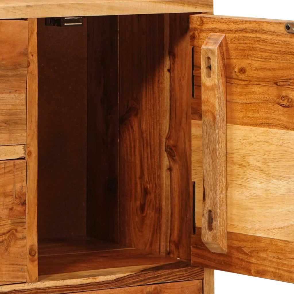Cassettiera Naturale 55 x 30 x 90 cm Legno di Acacia Massello 4104616