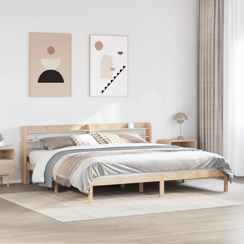 Letto matrimoniale | Letto per adulti | Letto senza Materasso 200x200 cm in Legno Massello di Pino