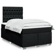Giroletto a Molle con Materasso Nero 120x190 cm in Tessuto