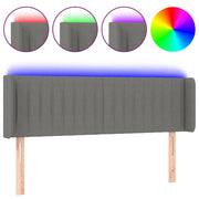 Testiera | Testata a LED Grigio Scuro 147x16x78/88 cm in Tessuto