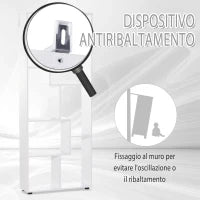 Libreria Scaffale Moderna di Design a 8 Ripiani in Legno Truciolare, Arredamento Casa e Ufficio, 70x24x178cm Bianco
