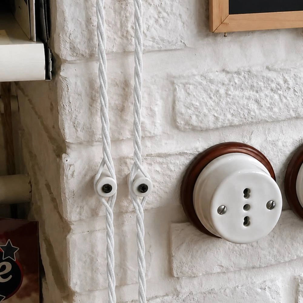 Cavo elettrico intrecciato bianco per impianti a vista *** lunghezza metri 100, sezione conduttore 3x2,5mmq, confezio...