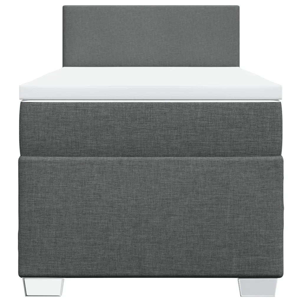 Giroletto a Molle con Materasso Grigio Scuro 100x200 cm Tessuto 3288093