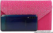 Borsa per donna con pietre strass, modello a sacchetto, rosa (rosa) unico taglio