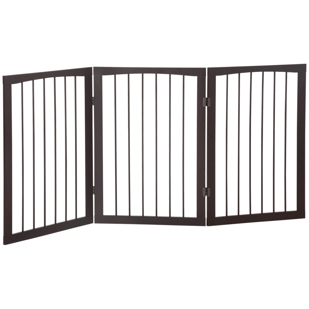 Cancelletto di Sicurezza per Animali Domestici 160x76 cm in MDF Marrone Scuro