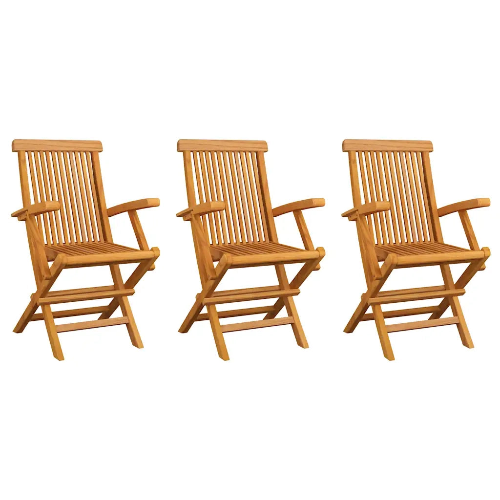 Sedie da Giardino 3pz in Legno Massello di Teak 312277
