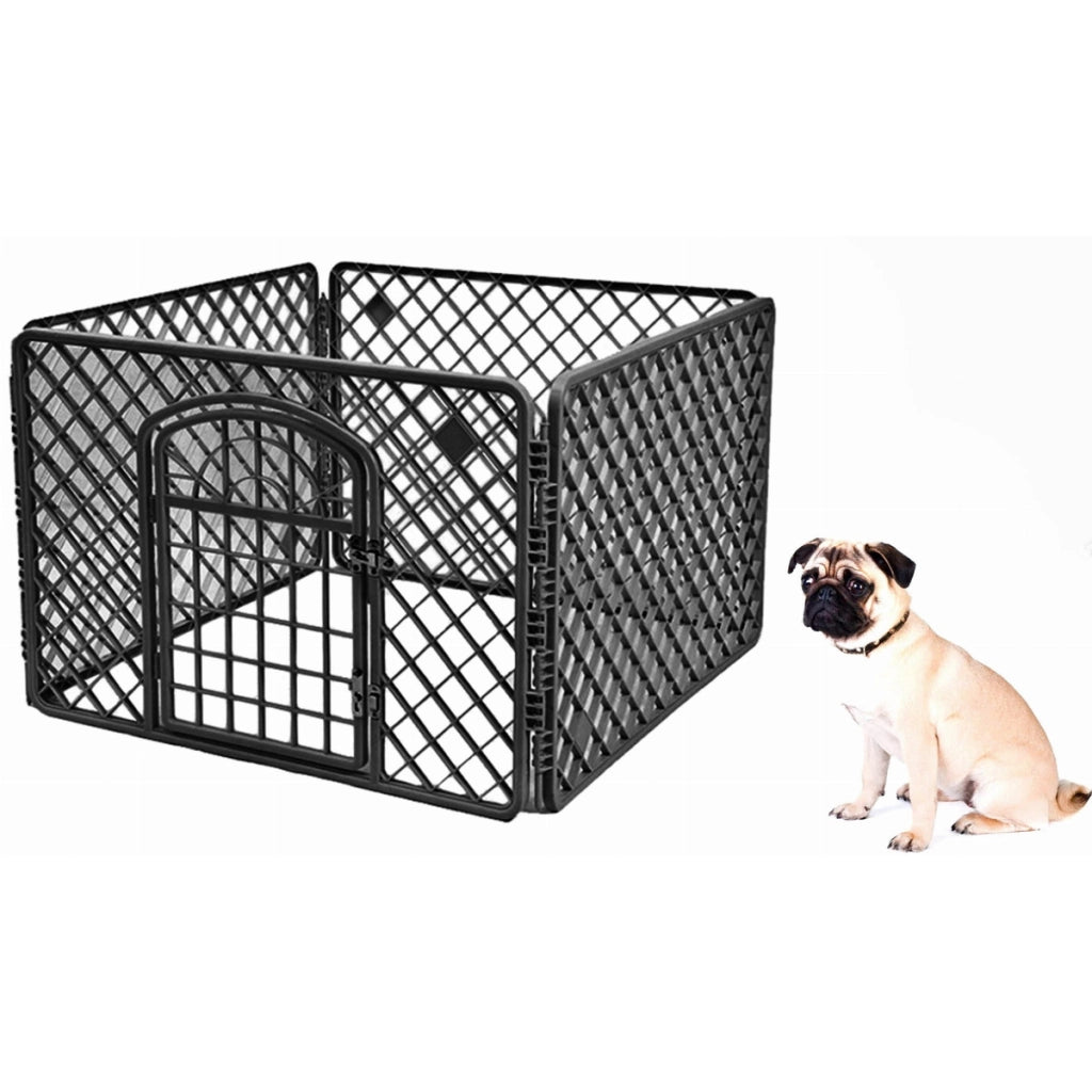 Recinto modulare per cani Oskar in plastica nera 91x91x60 cm