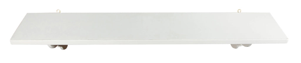 Biscottini Mensola da parete in legno massello di tiglio finitura bianca 120x22x22 cm Made in Italy