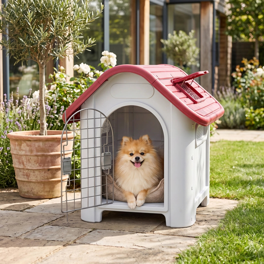 Cuccia per Cane Interno Esterno ¨C zephmum ¨C Rosso Metallo 59x75x66 cm