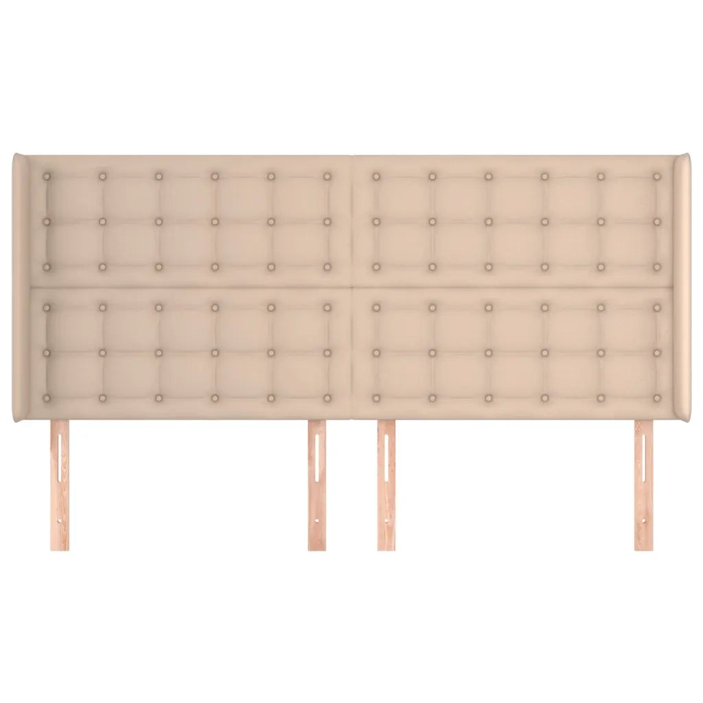 Testiera ad Orecchio Cappuccino 203x16x118/128 cm in Similpelle