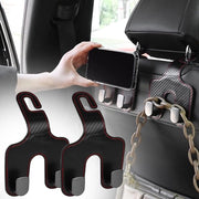 2 Pacchi di Supporti per Auto, 2 in 1 Beugel per Sedile con Hanger per Portamonete e Borse, per Opknoping (Laccato Nero Rosso)