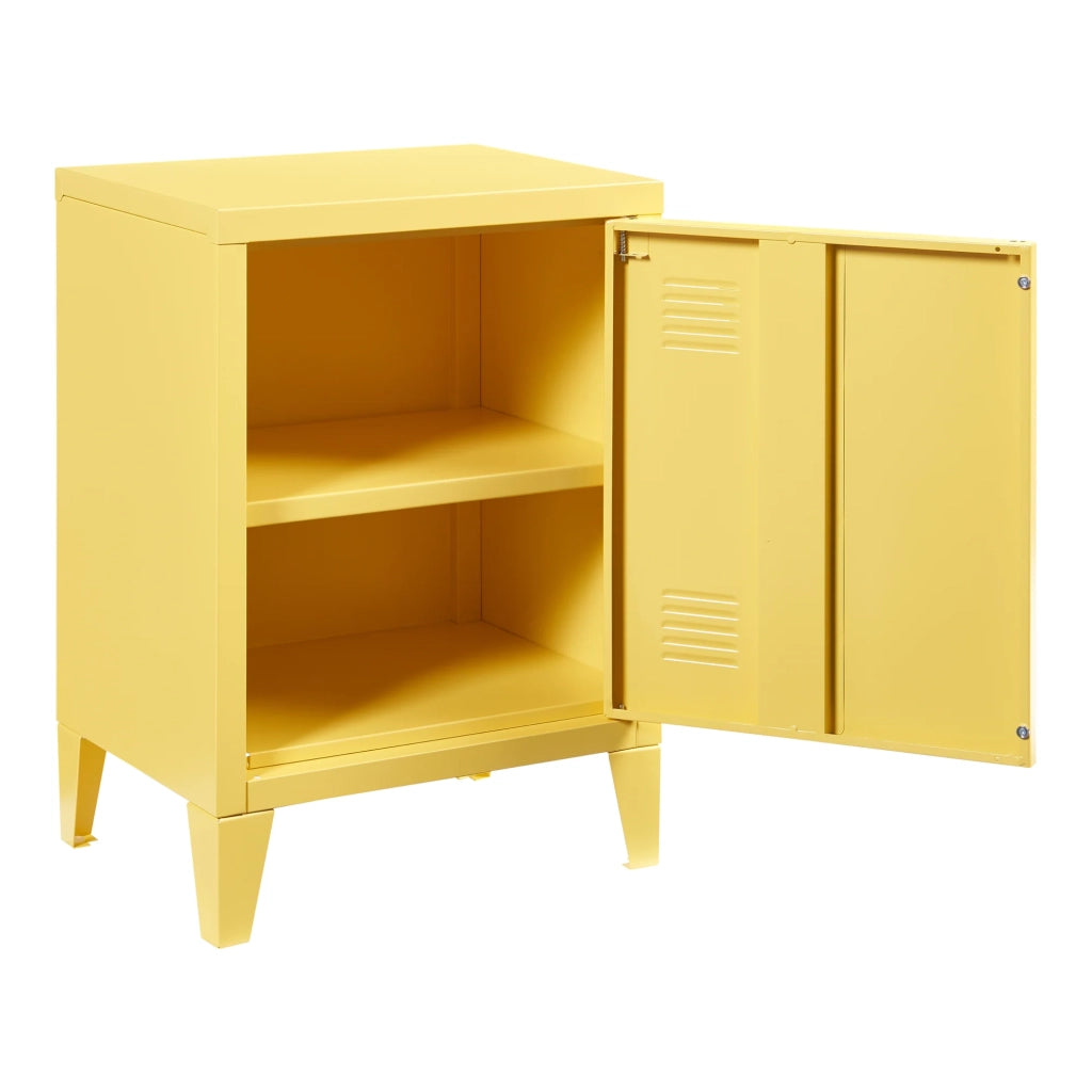 Comodino comodino cassettiera mobile contenitore in acciaio laminato 57 x 40 x 30 cm giallo 03_0011014