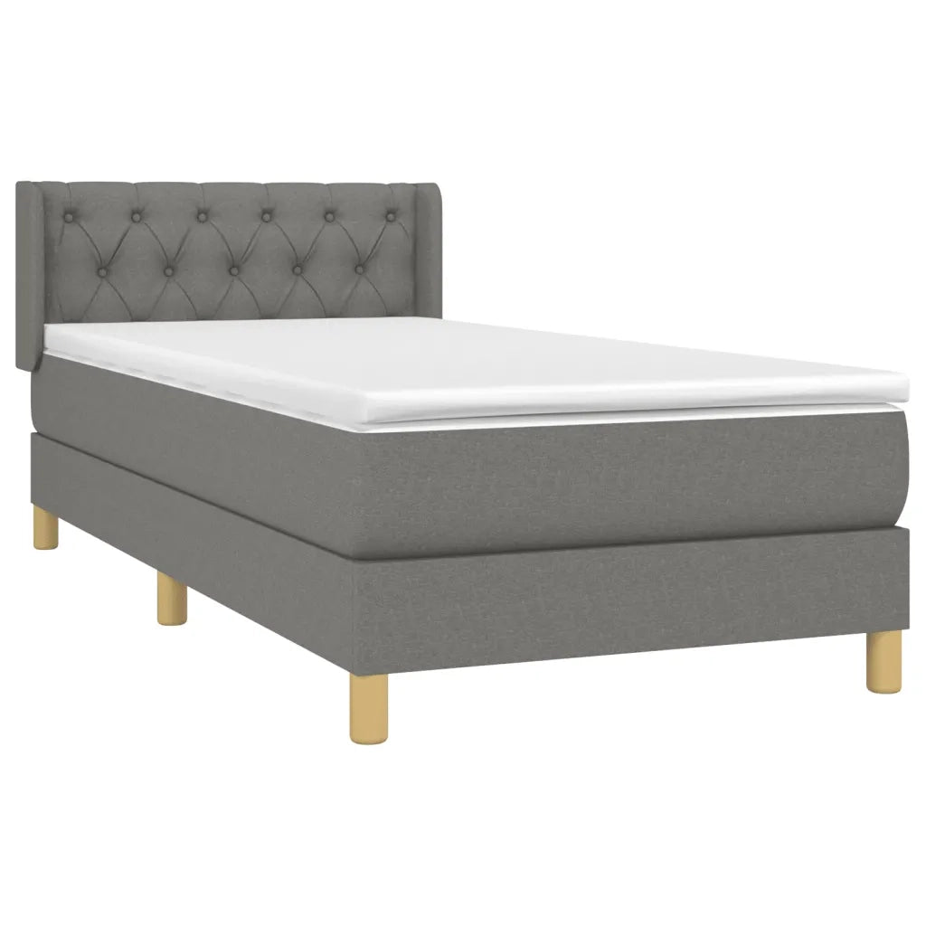 Giroletto a Molle con Materasso-Struttura Letto Grigio Scuro 80x200 cm Tessuto 280140