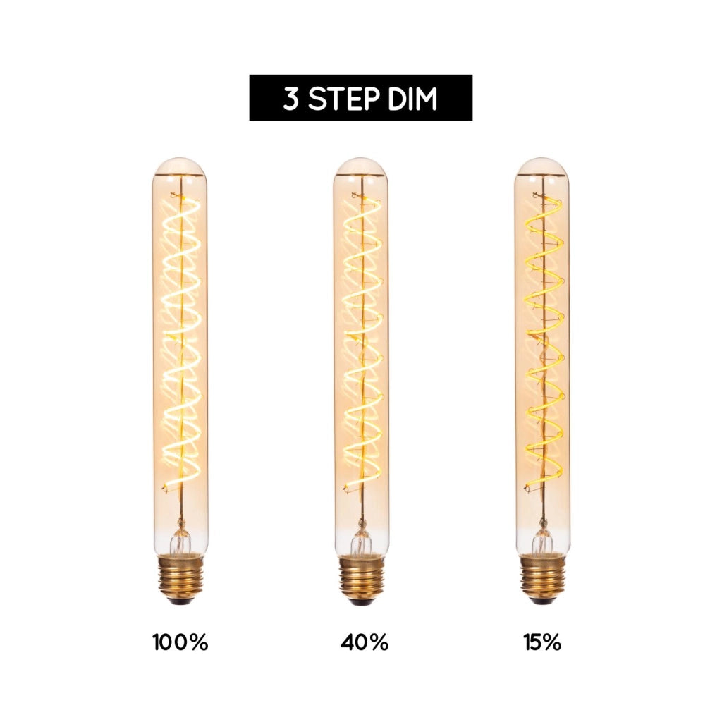Lampadina LED filamento tubo ambra E27 2200K Lucide