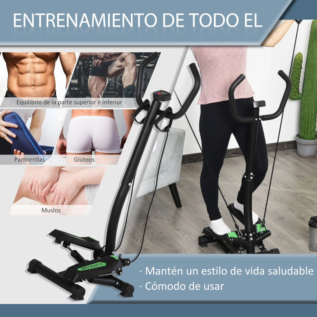 Stepper Fitness con Manubri e Schermo LCD ¨C zephmum ¨C 40x40x118 cm Nero